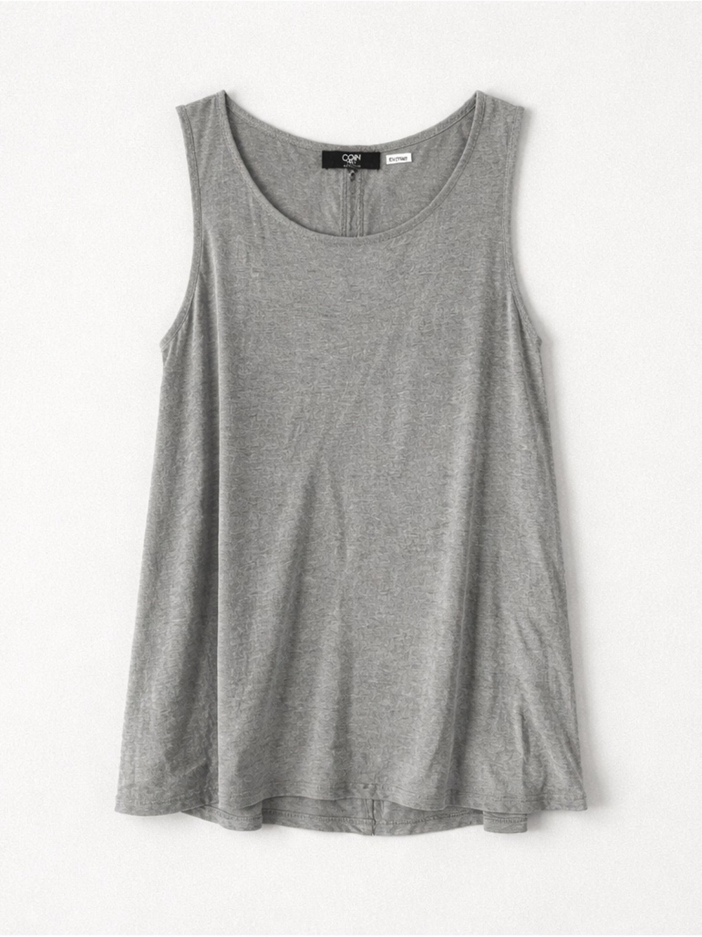 COIN 1804 Grey Sleeveless Tank Top Womens XL Relaxed A-Line Lightweight